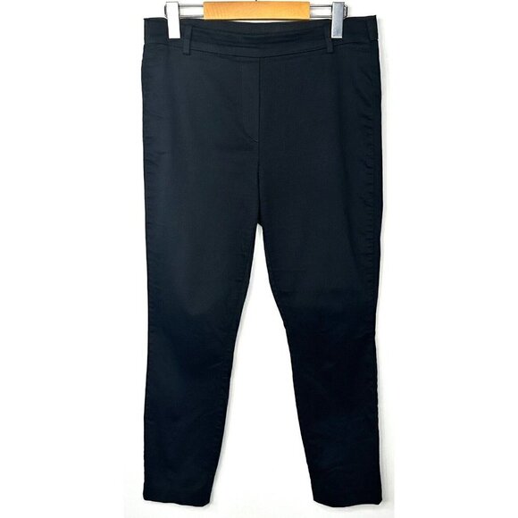 H&M Women Pants Casual Office Pull On Elastic Waist Stretch Black Size 10 - Picture 1 of 9